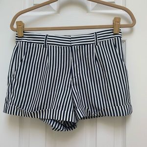 NWOT White and Navy Striped Summer Shorts